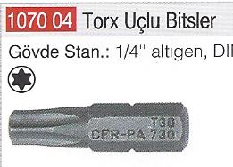 TORX UCLU BITS 1/4 T 27 X 25 mm CERPA